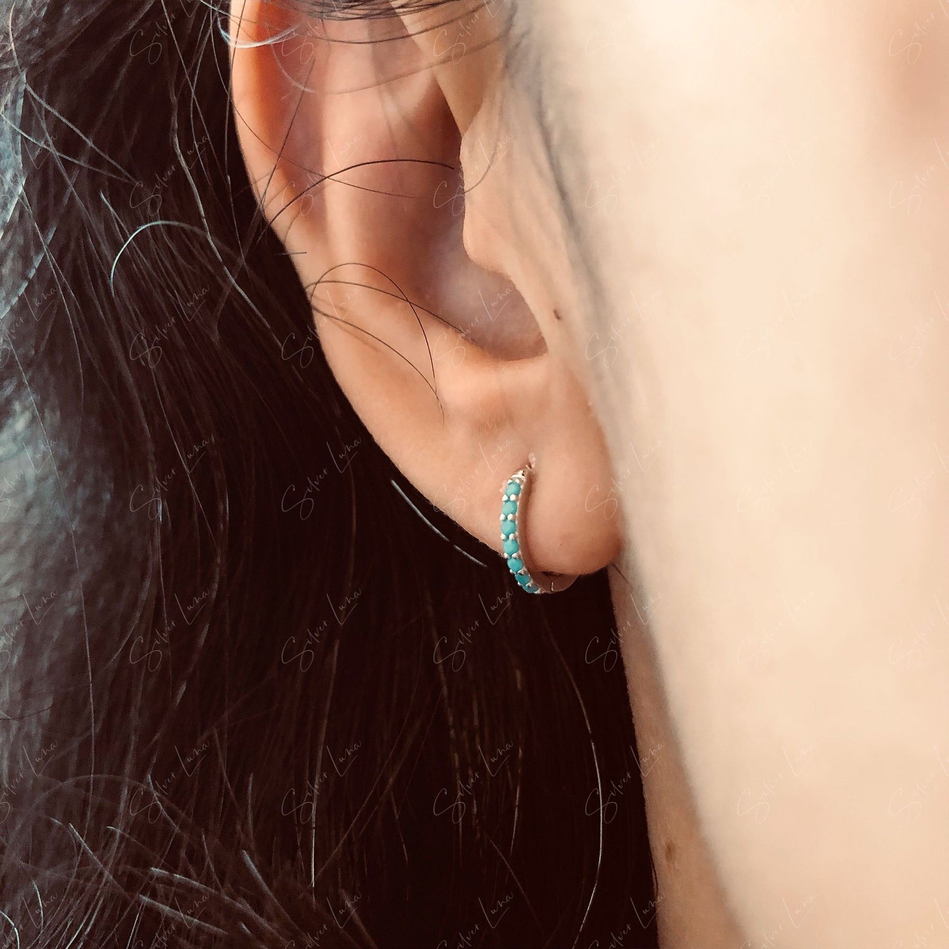 turquoise hoop earrings