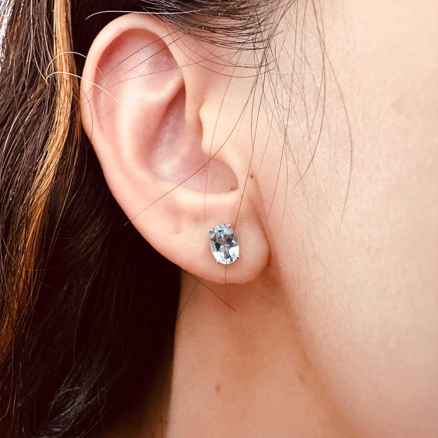 blue topaz stud earrings