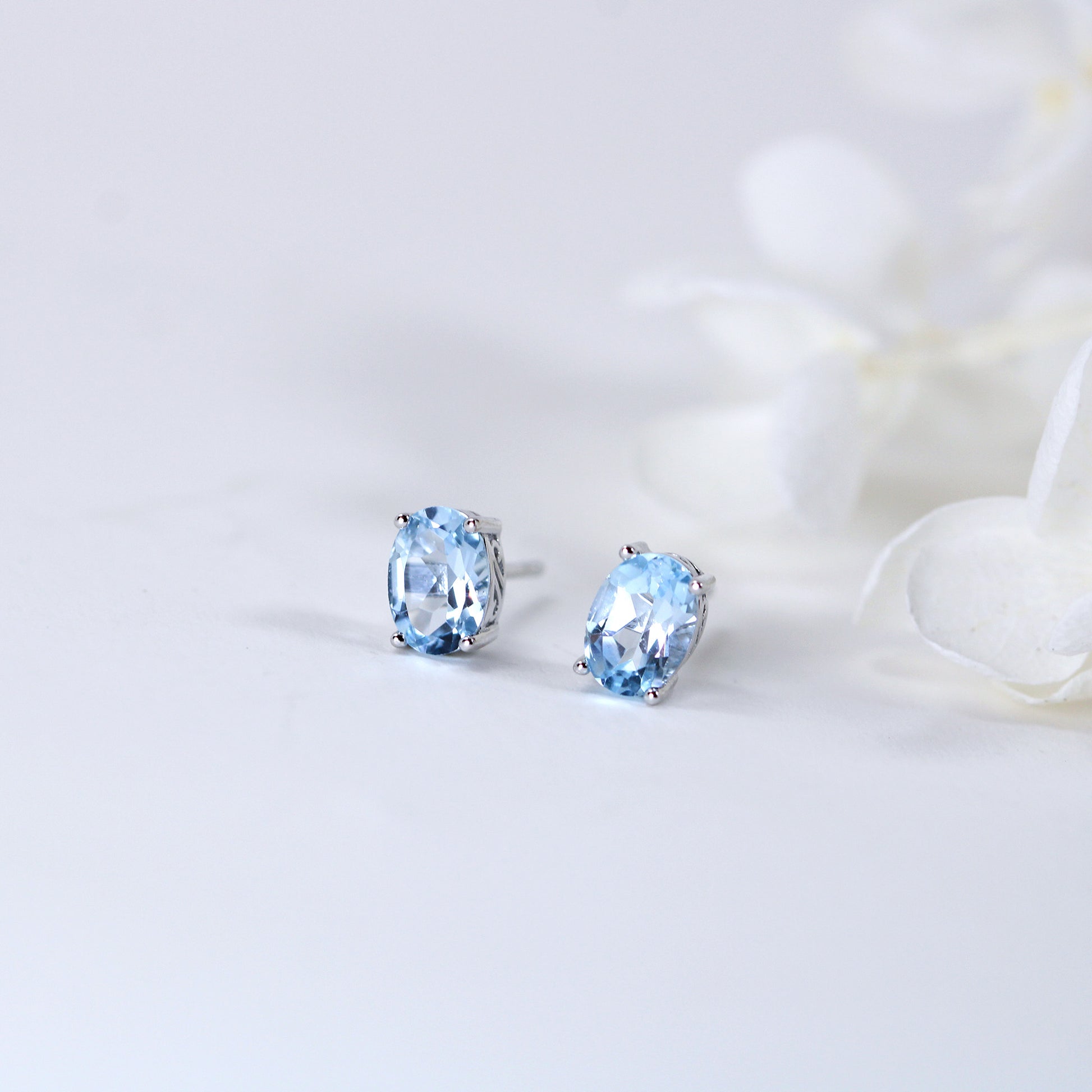 blue topaz stud earrings