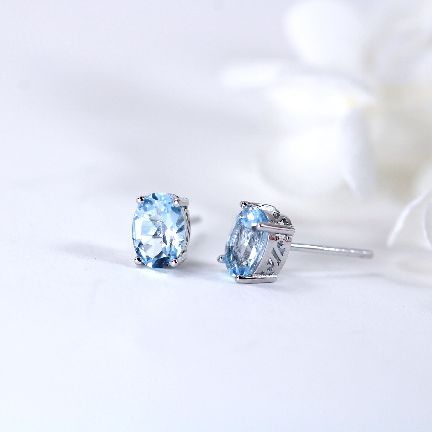 blue topaz stud earrings