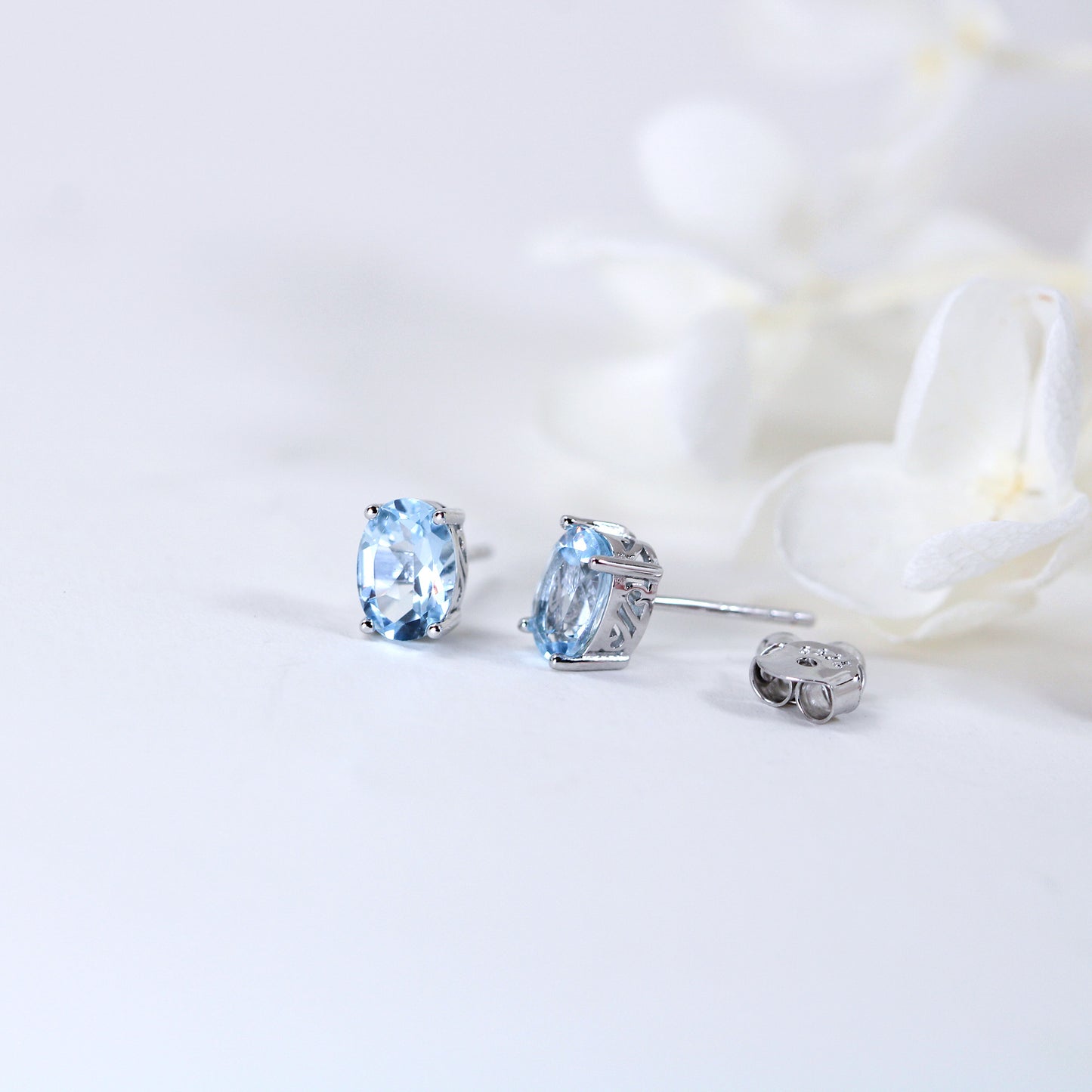 blue topaz stud earrings