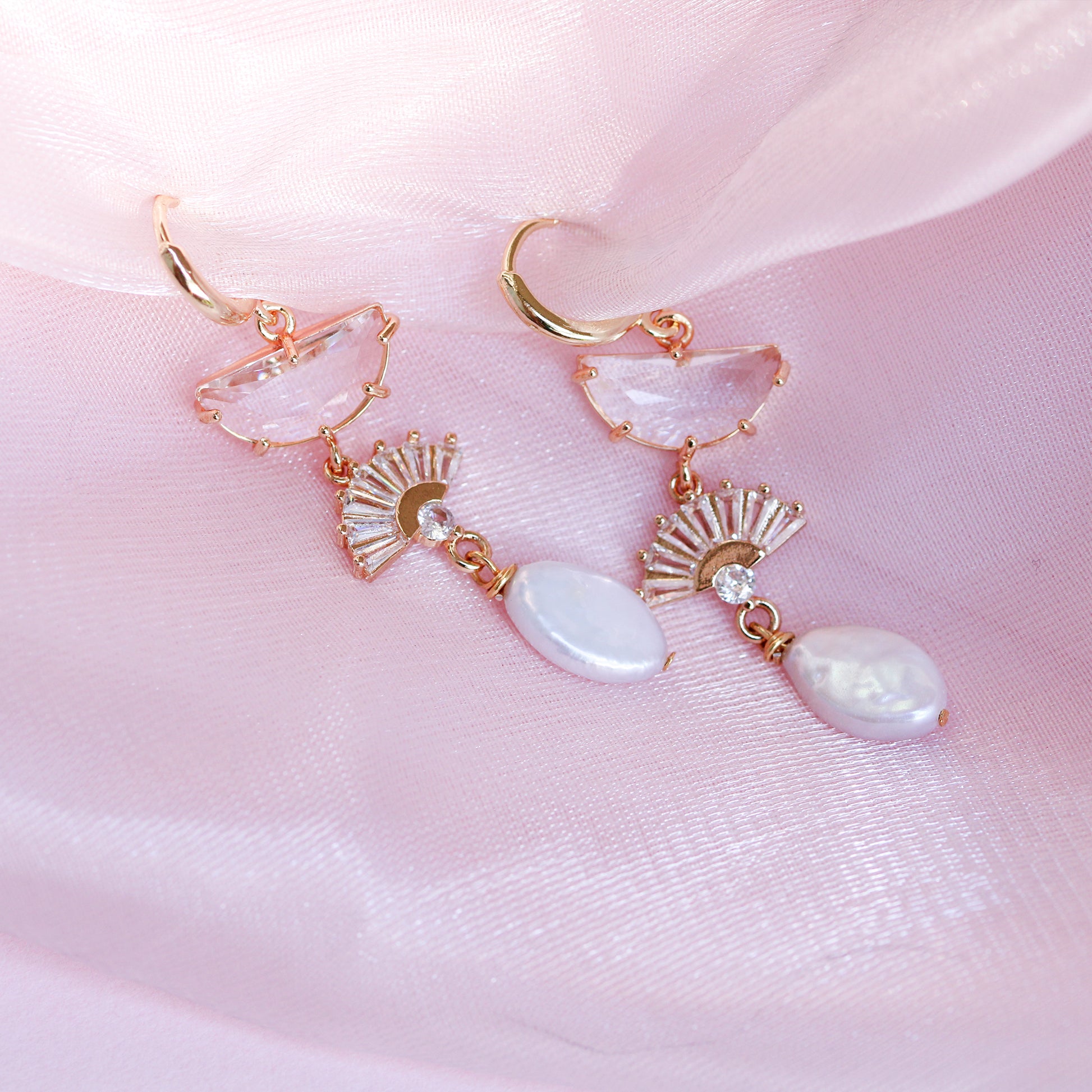 freshwater pearl bridal drop earrings