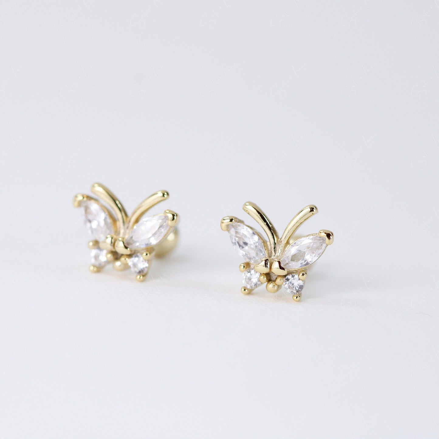 butterfly screw earrings