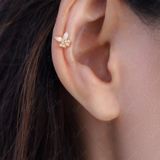 butterfly screw back earrings