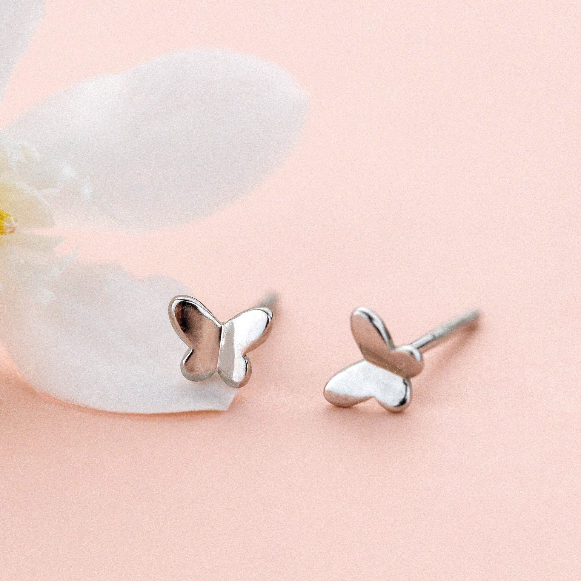 dainty butterfly stud earrings