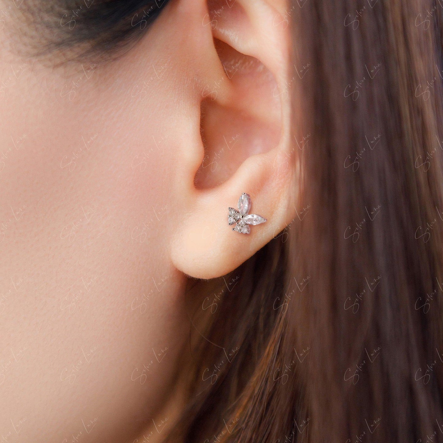 butterfly screw back earrings