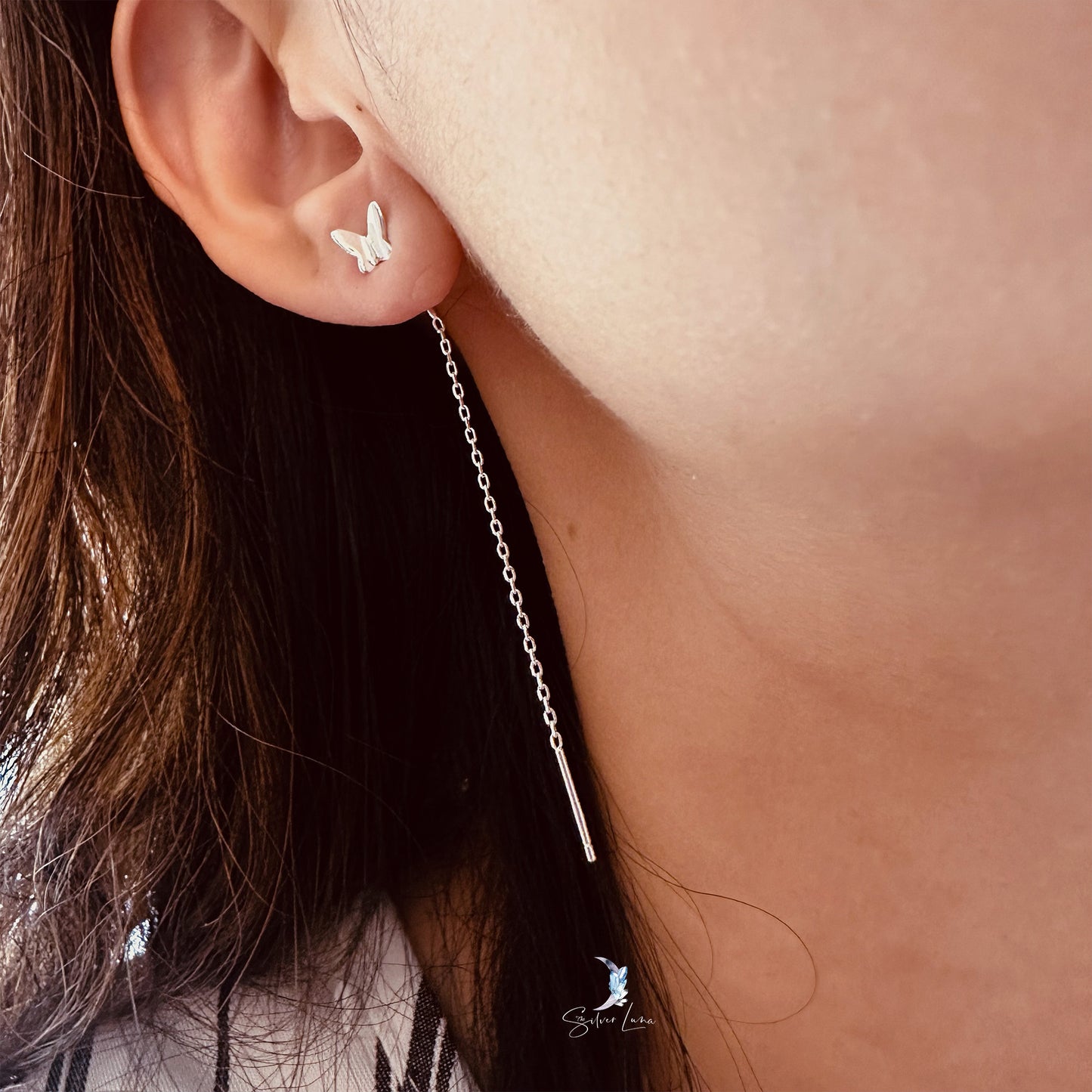 butterfly threader earrings