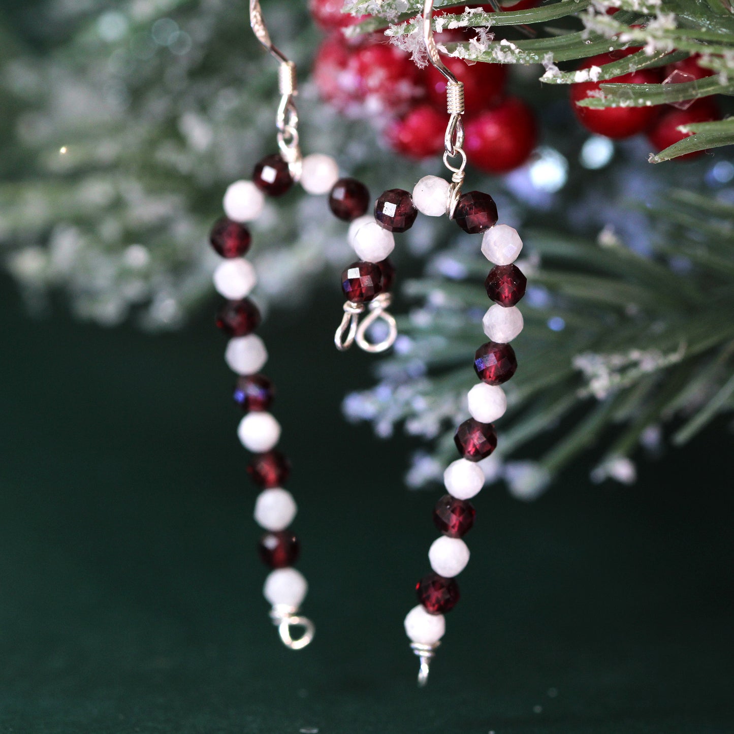 Christmas candy cane earrings