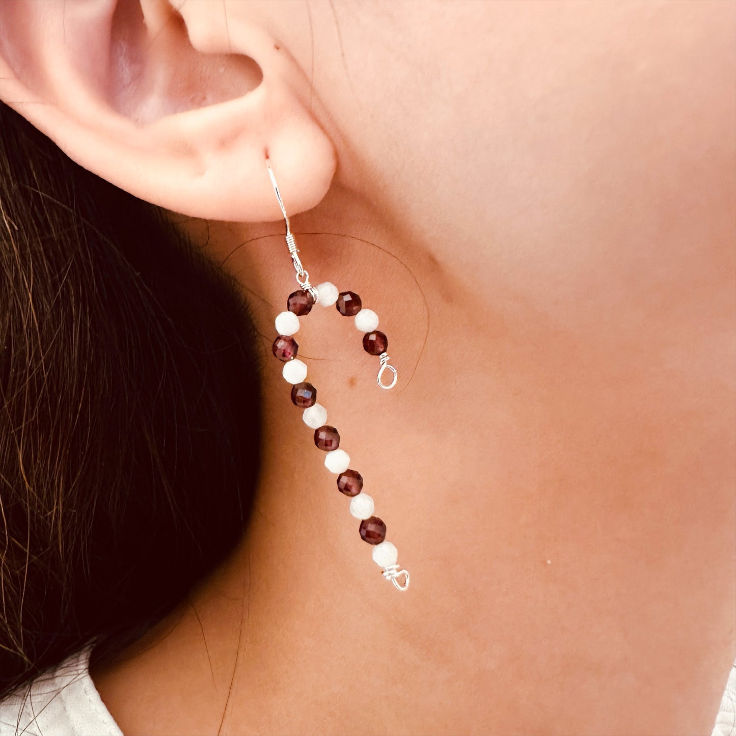 Christmas candy cane earrings