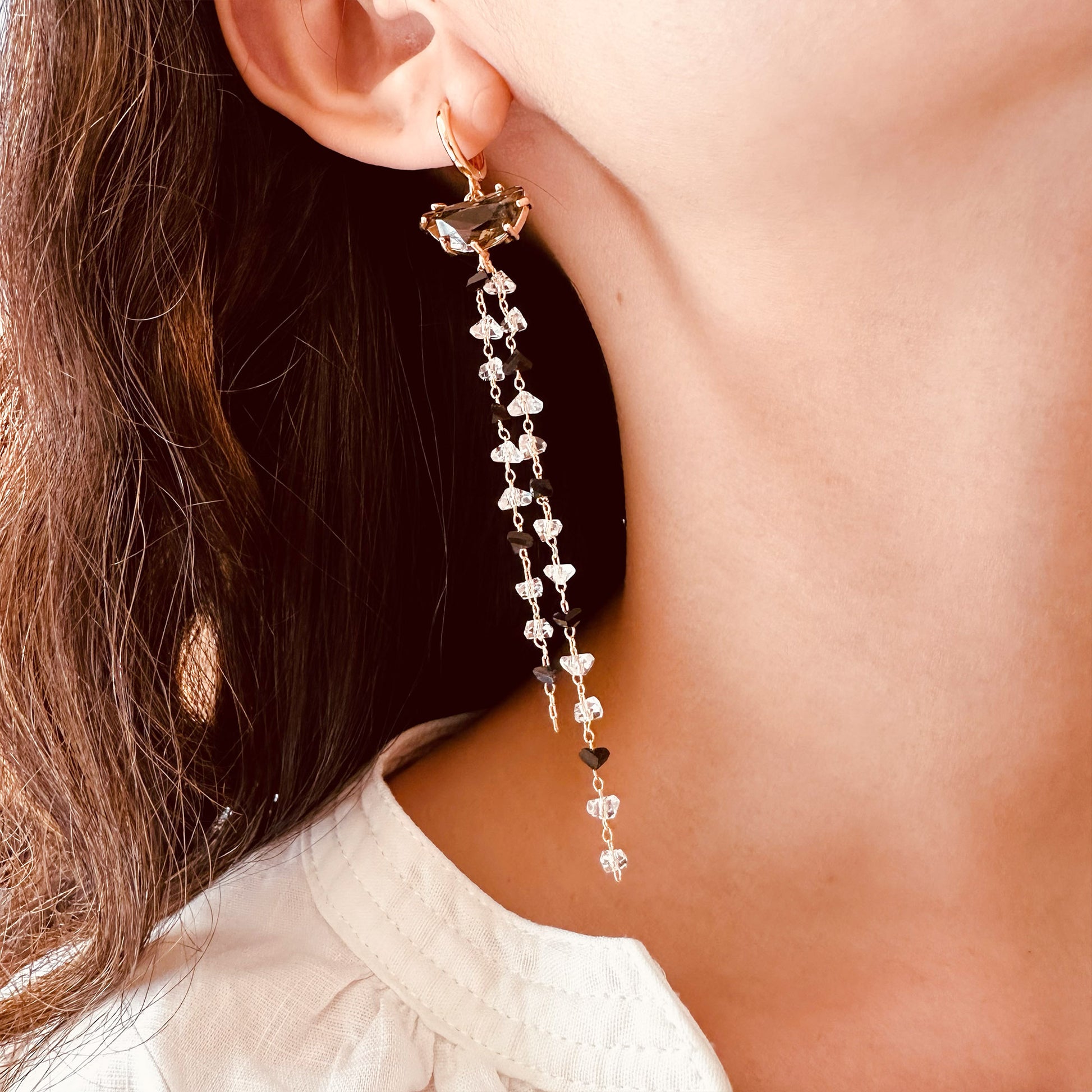 crystal chandelier hoop earrings