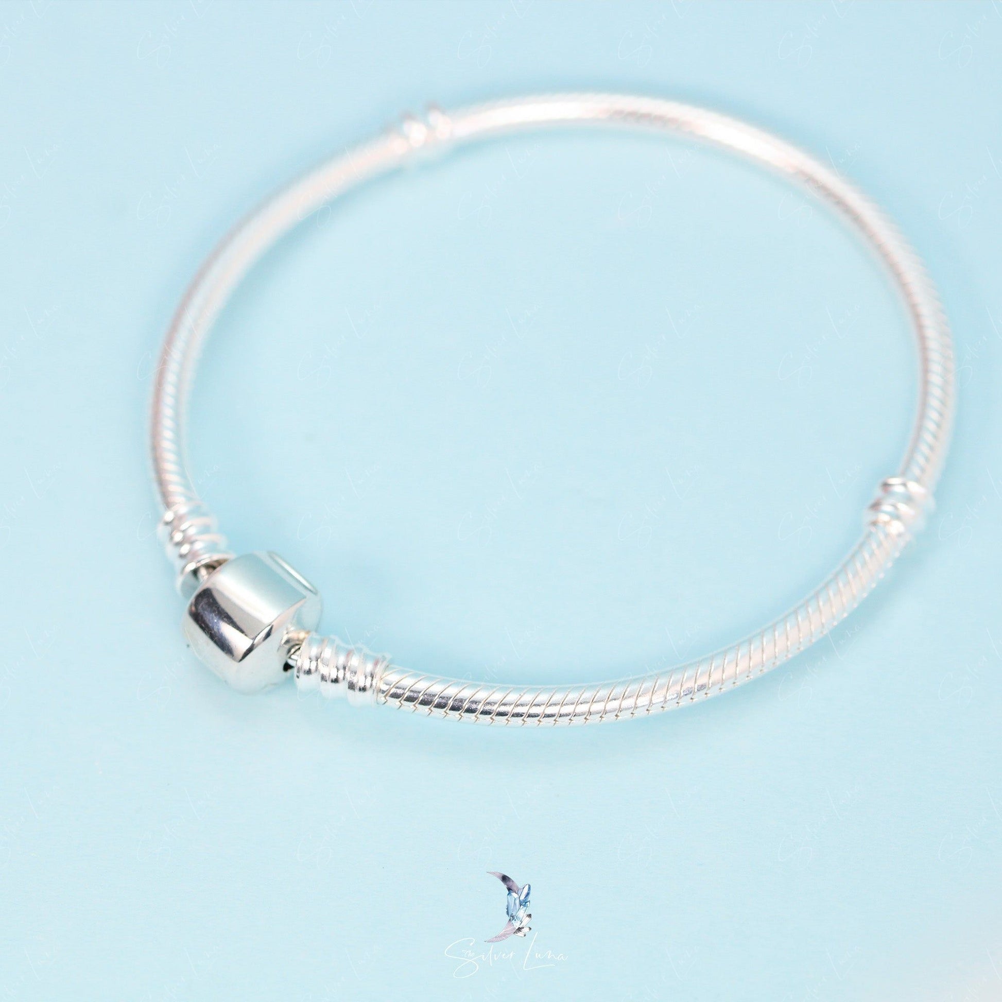 Soft Snake Chain Sterling Silver Bracelet For Charm