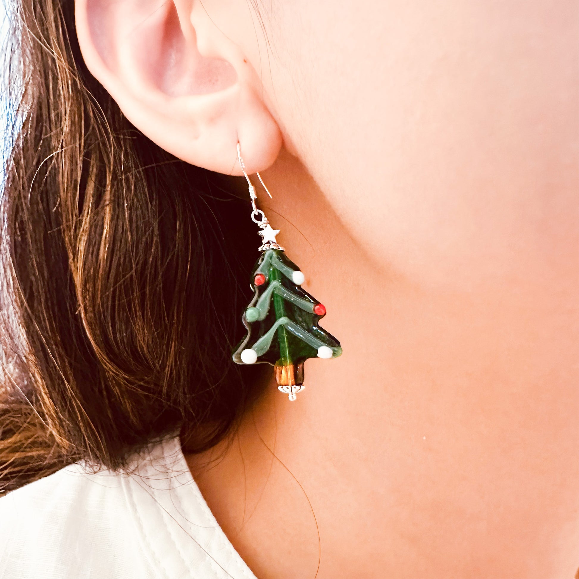 Christmas tree earrings