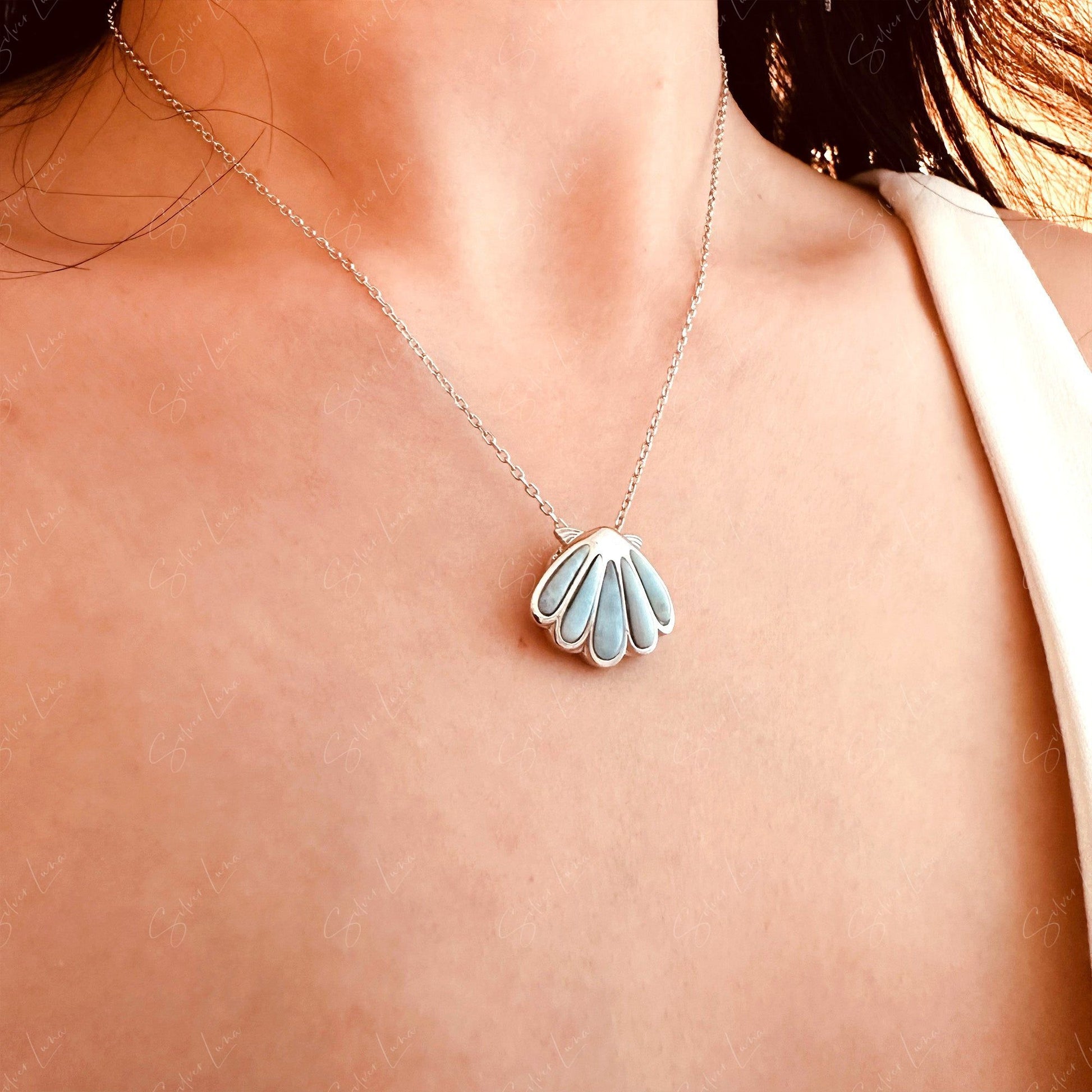 ocean Larimar pendant necklace