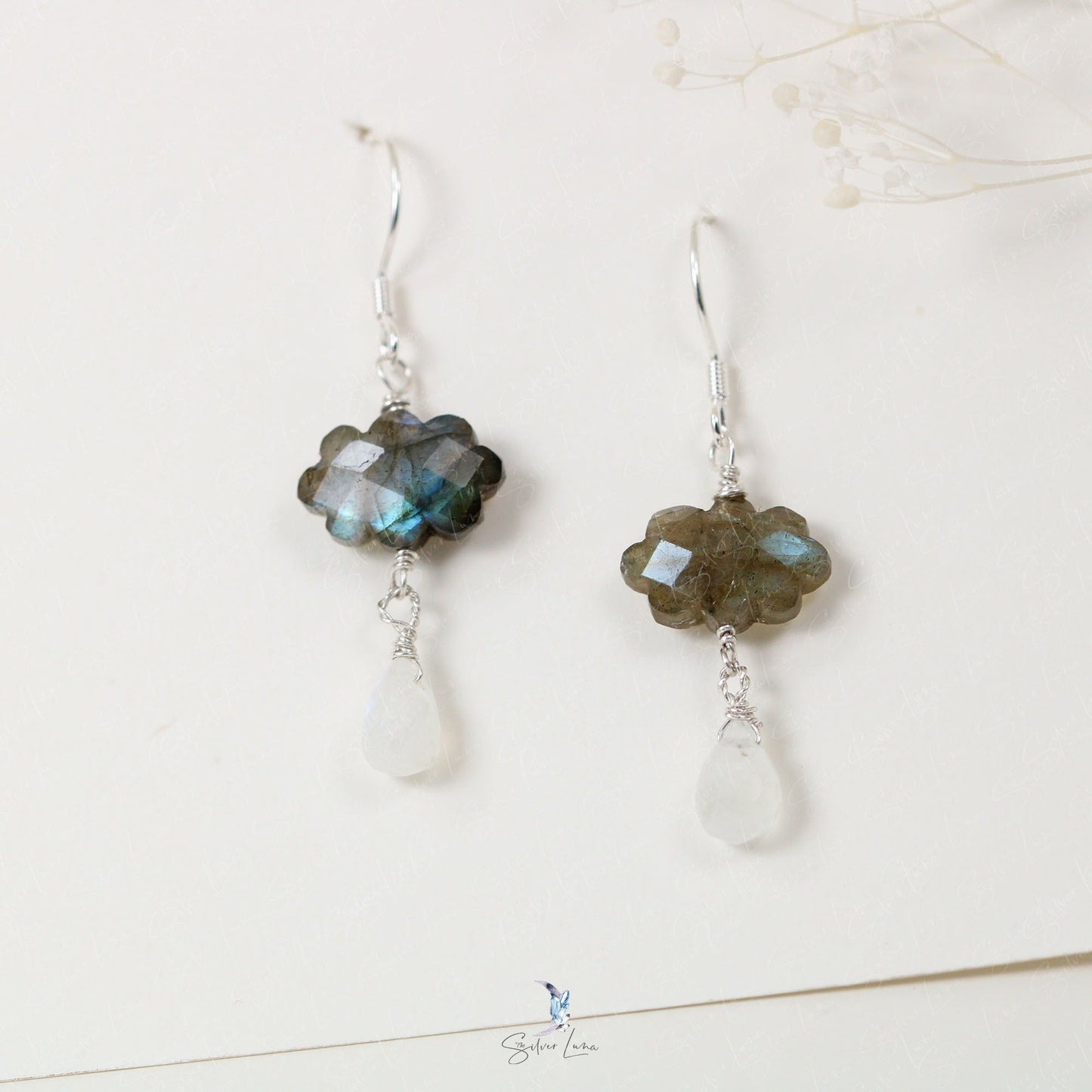 rain and cloud silver earrings