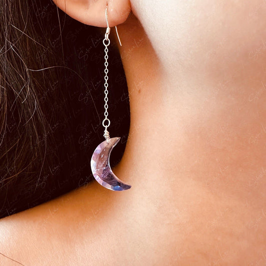 purple moon amethyst earrings
