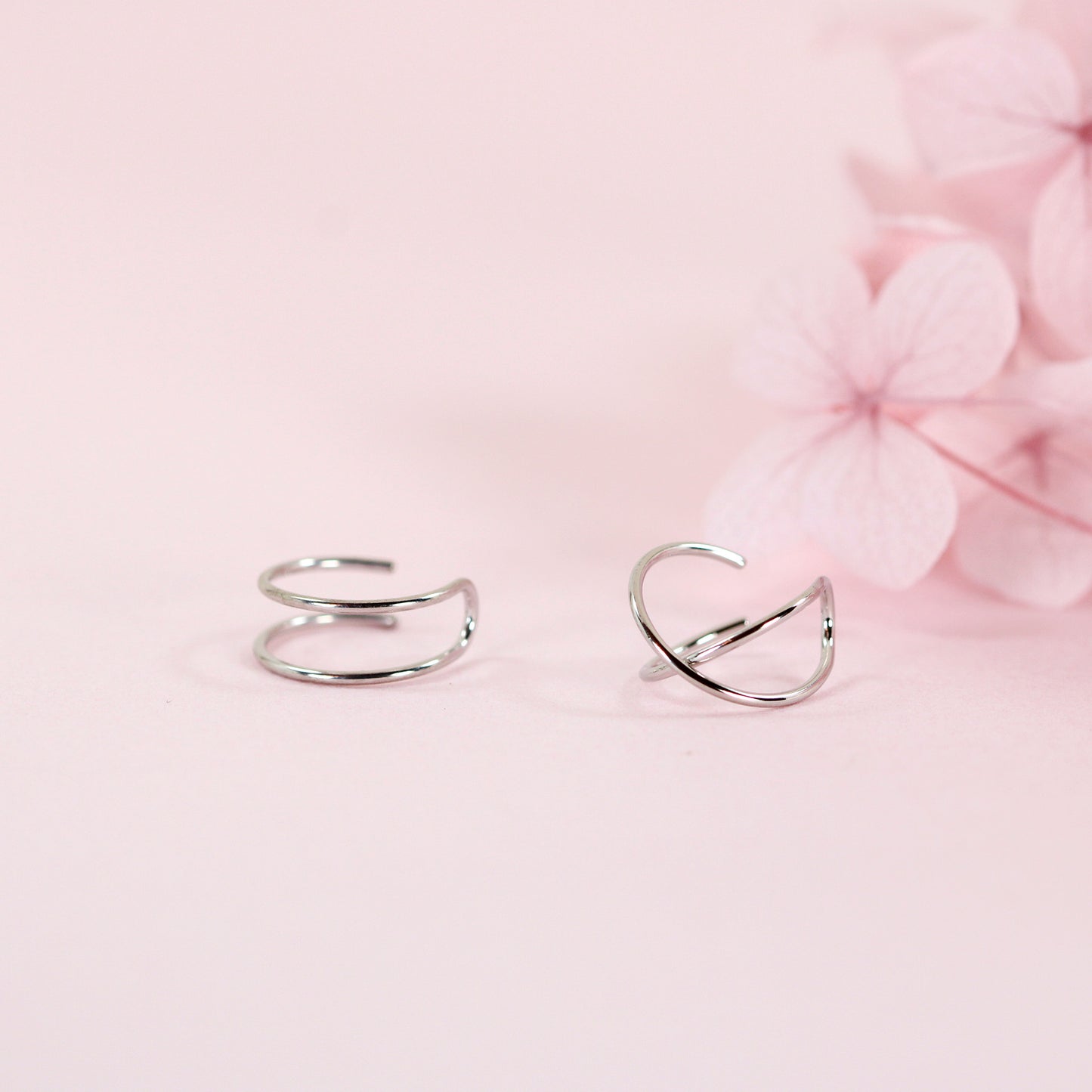 minimalist silver ear cuffs