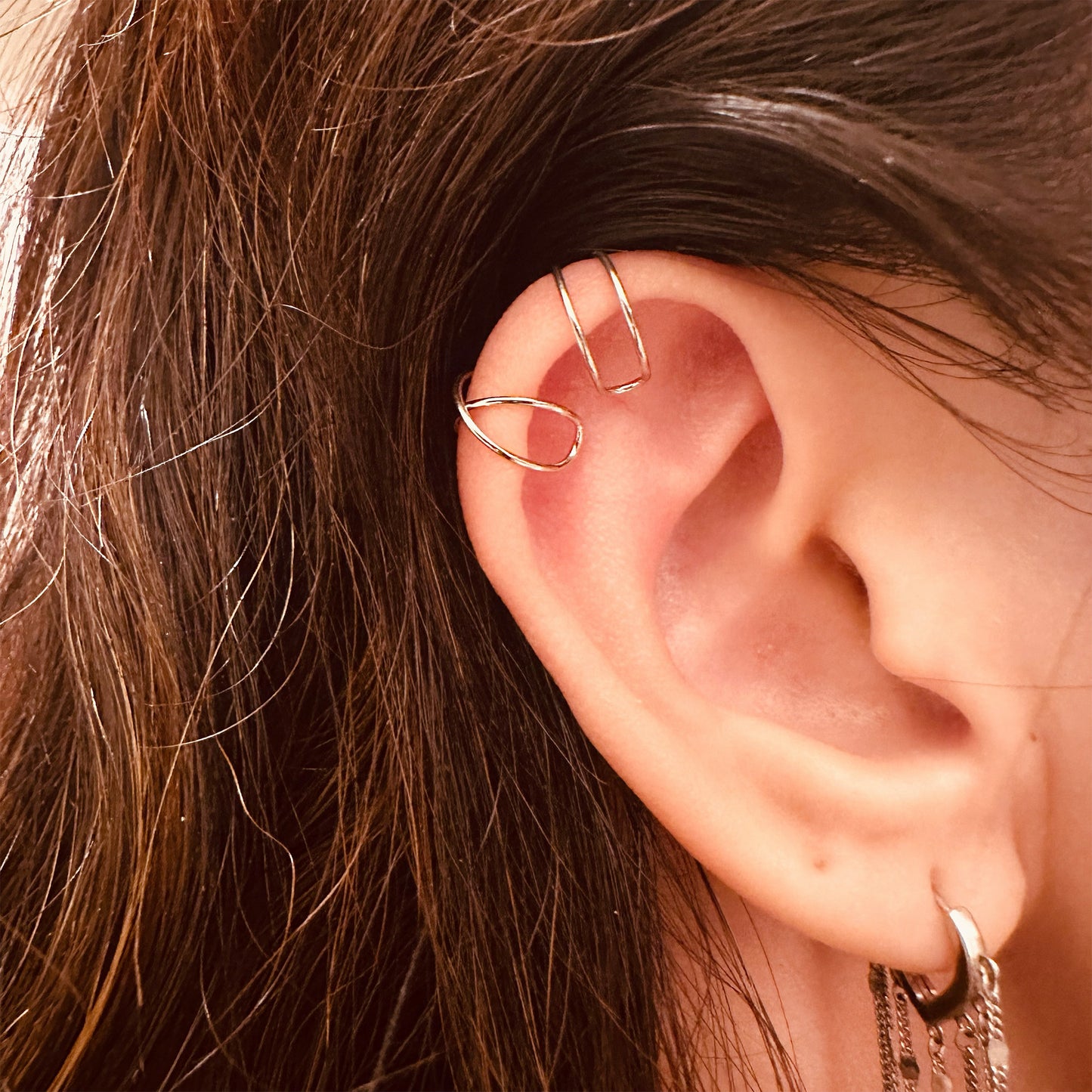 minimalist silver ear cuffs