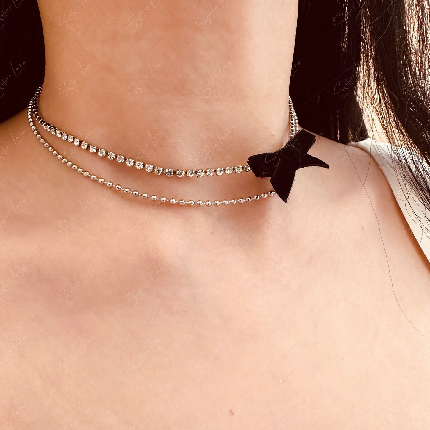 bowtie choker necklace