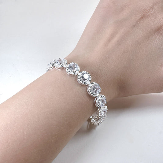 Cubic zirconia tennis bridal bracelet