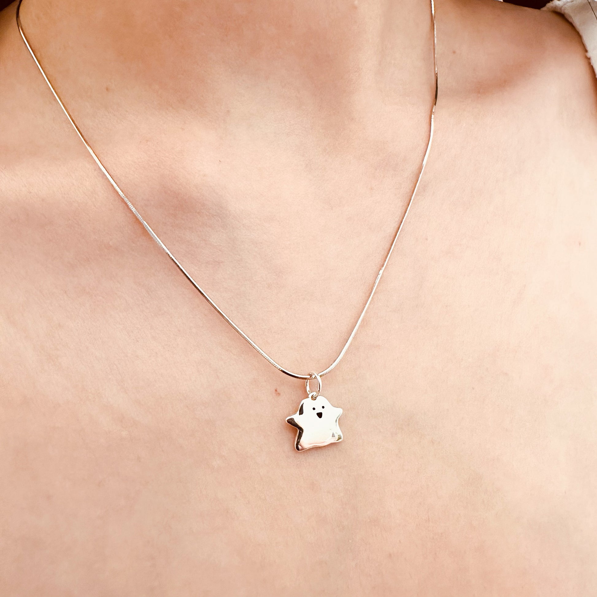 cute ghost pendant necklace