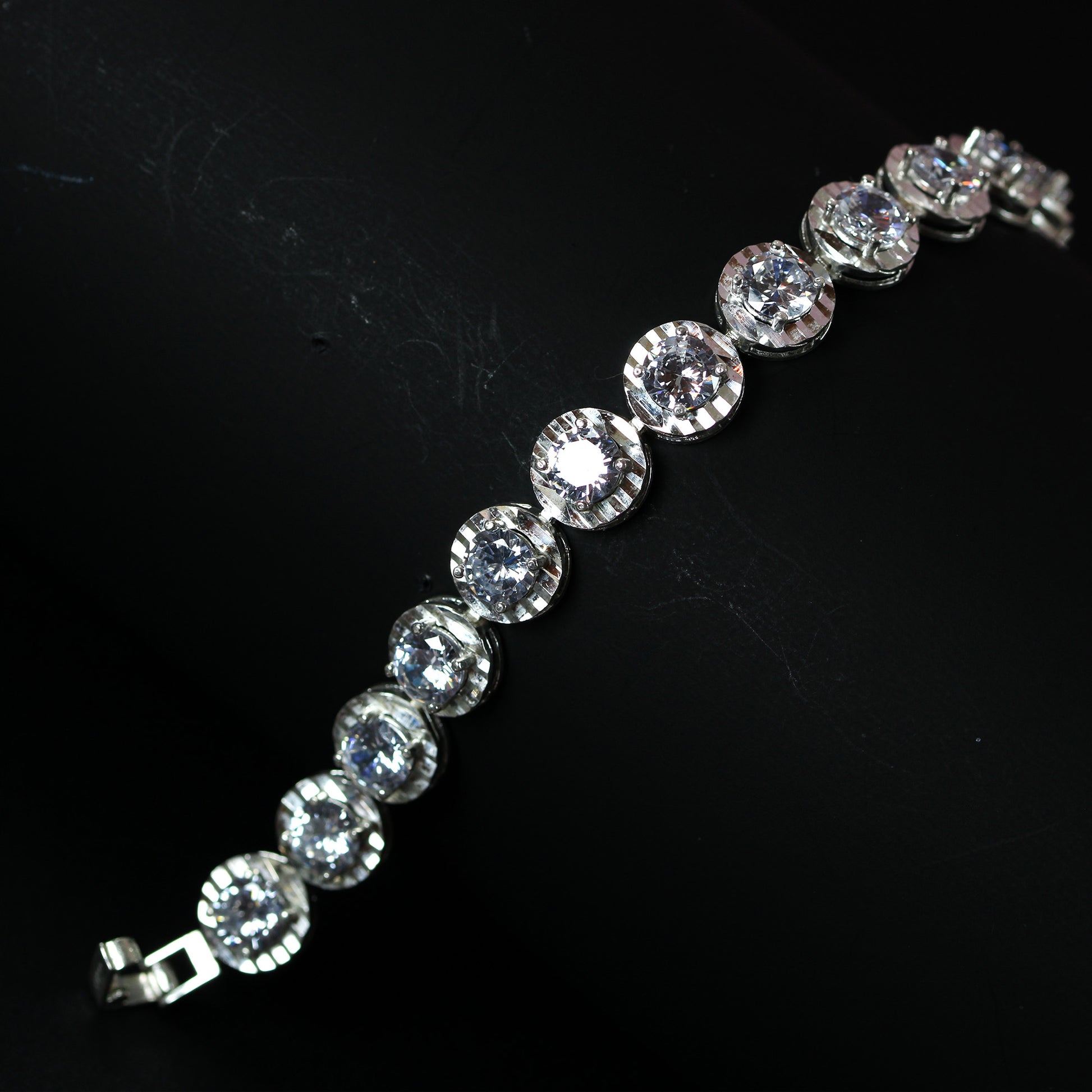 Cubic zirconia tennis bridal bracelet