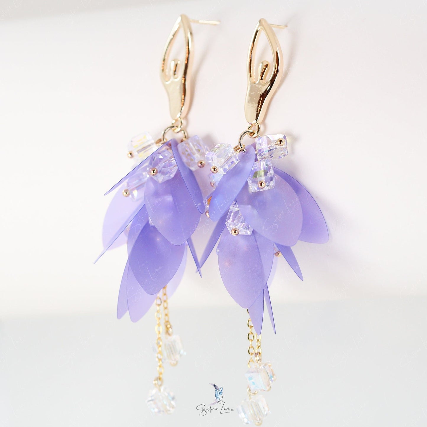 Ballet dancer girl gold plated dangle earrings
