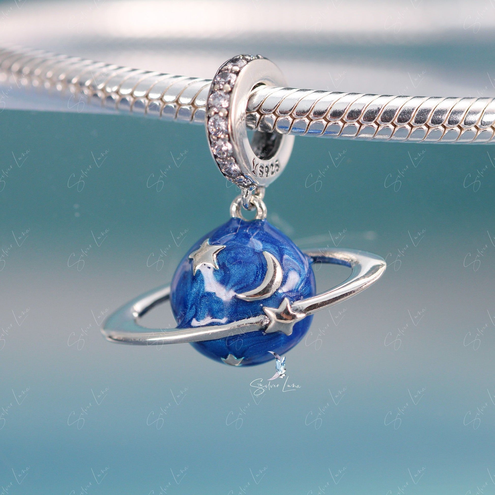 blue planet pendant charm