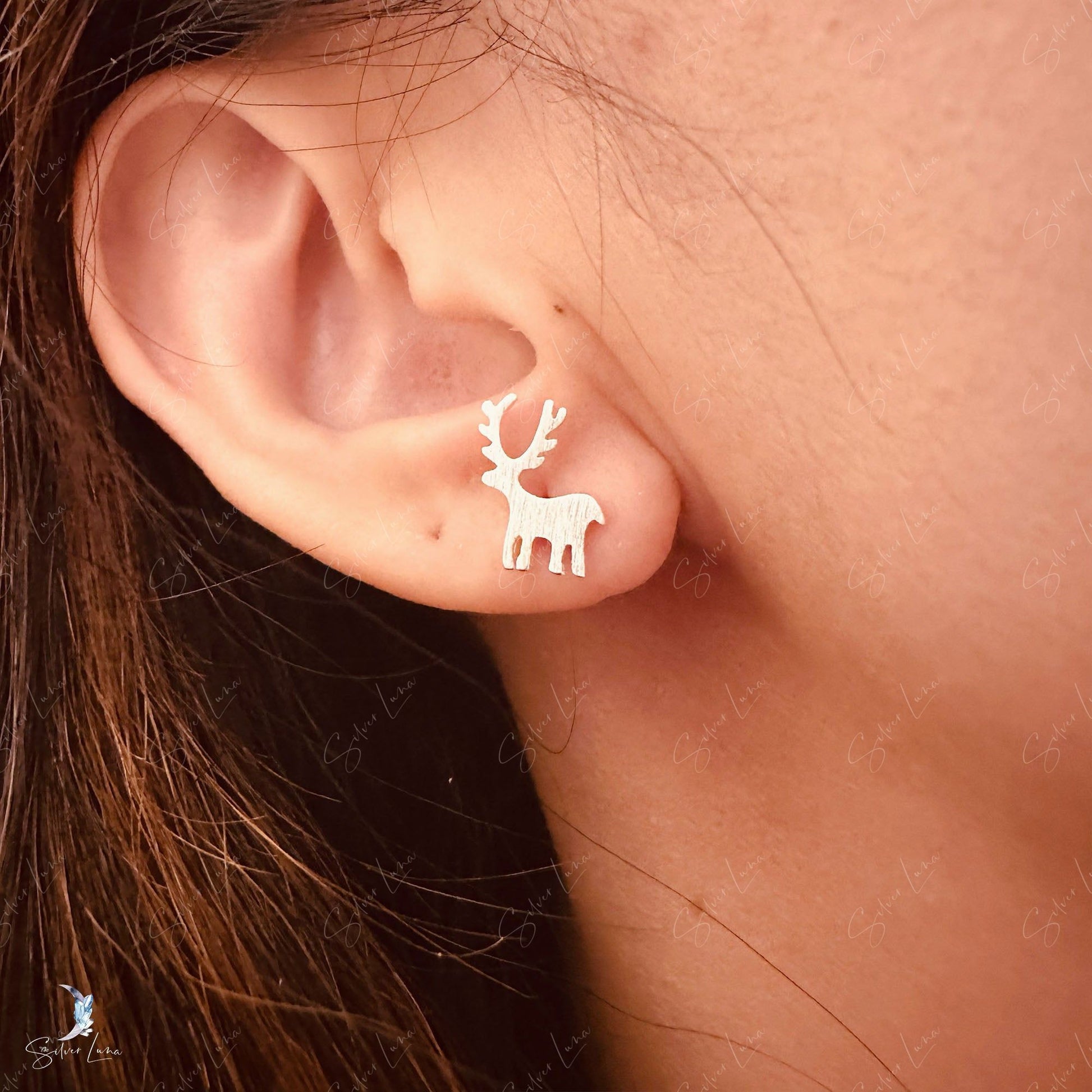 reindeer stud earrings