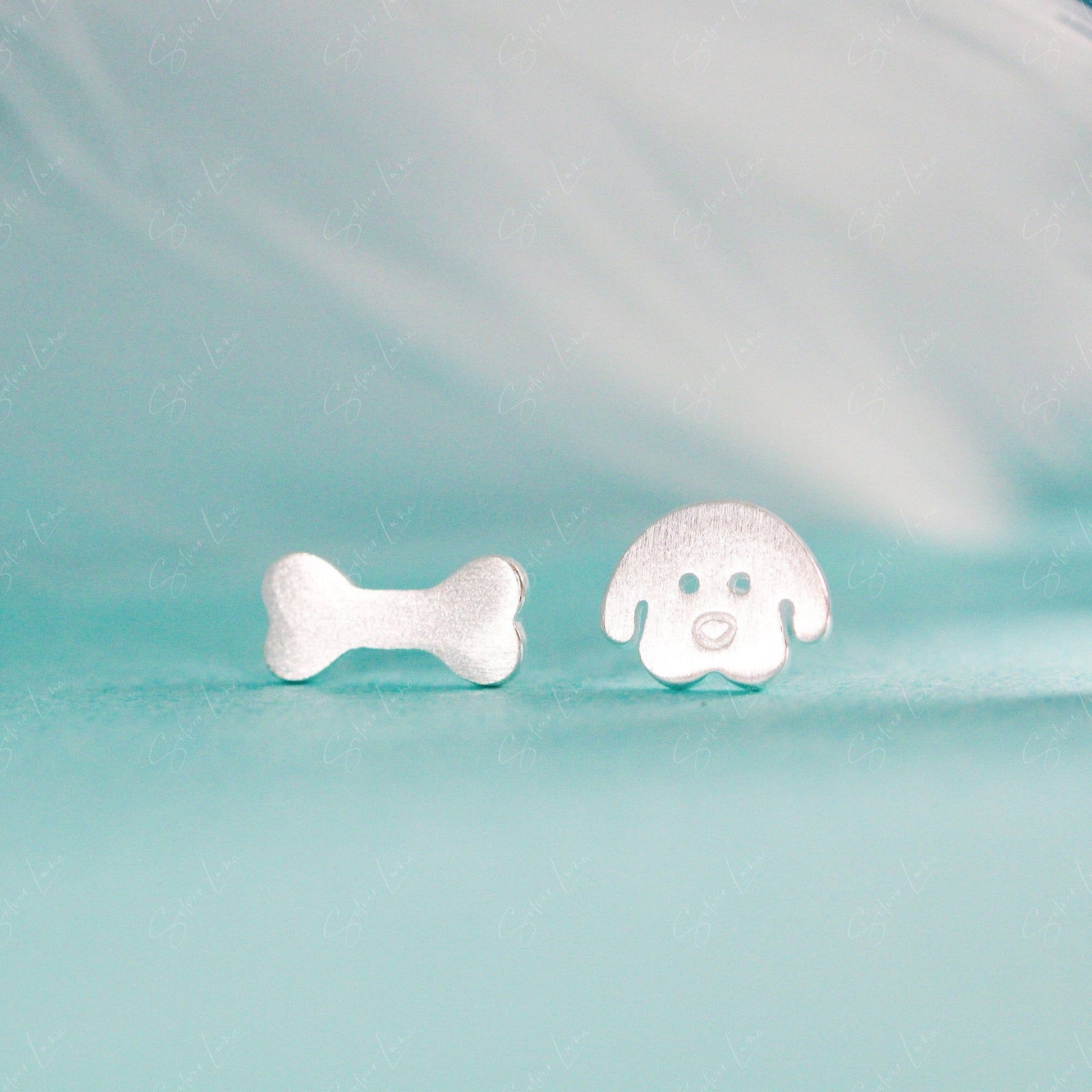 Dog And Bone Stud Earrings