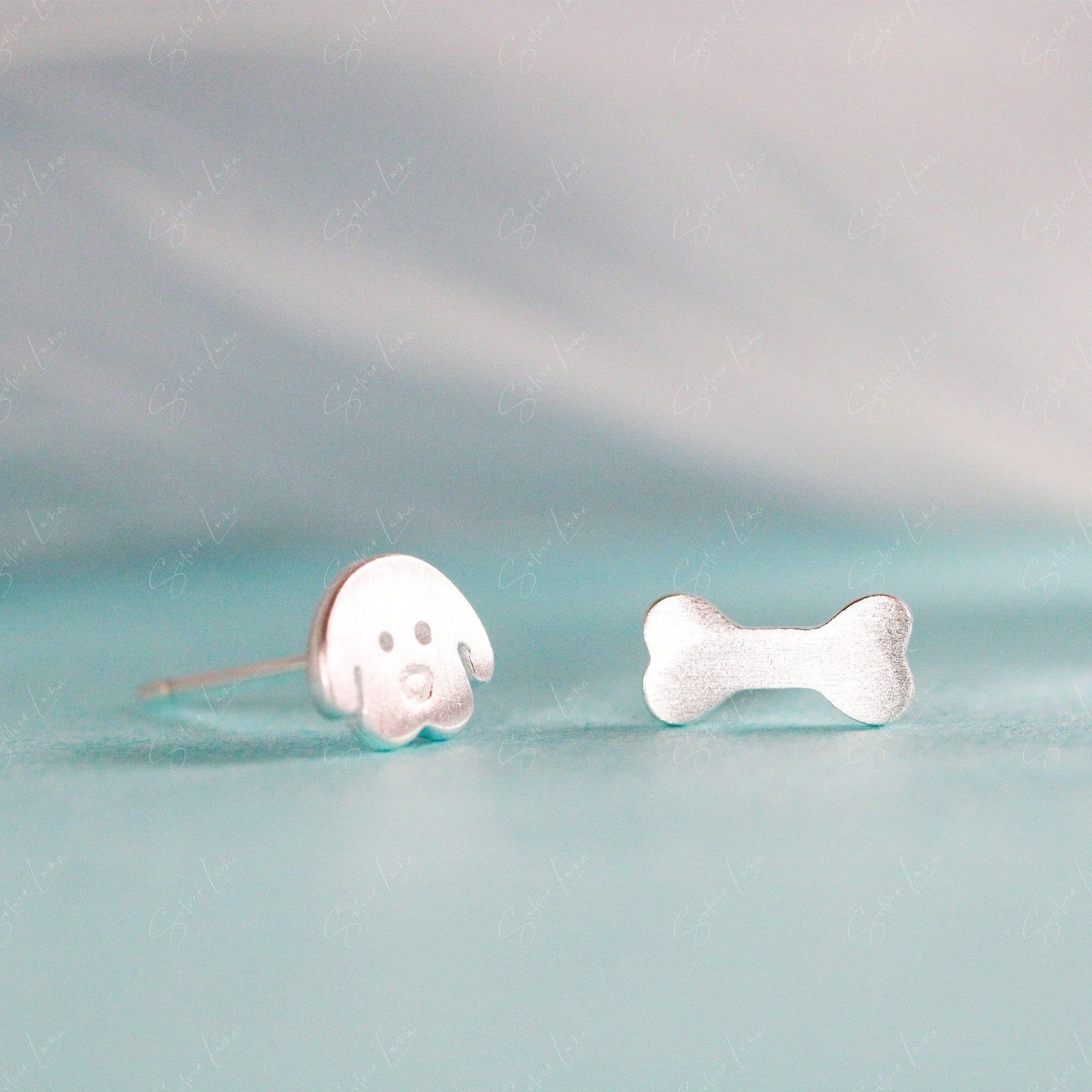 Dog And Bone Stud Earrings