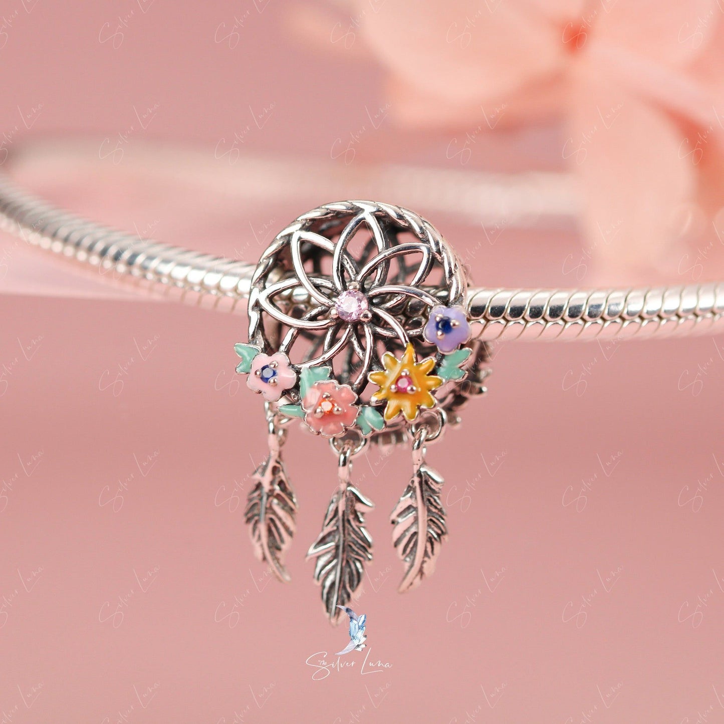 flower dream catcher charm