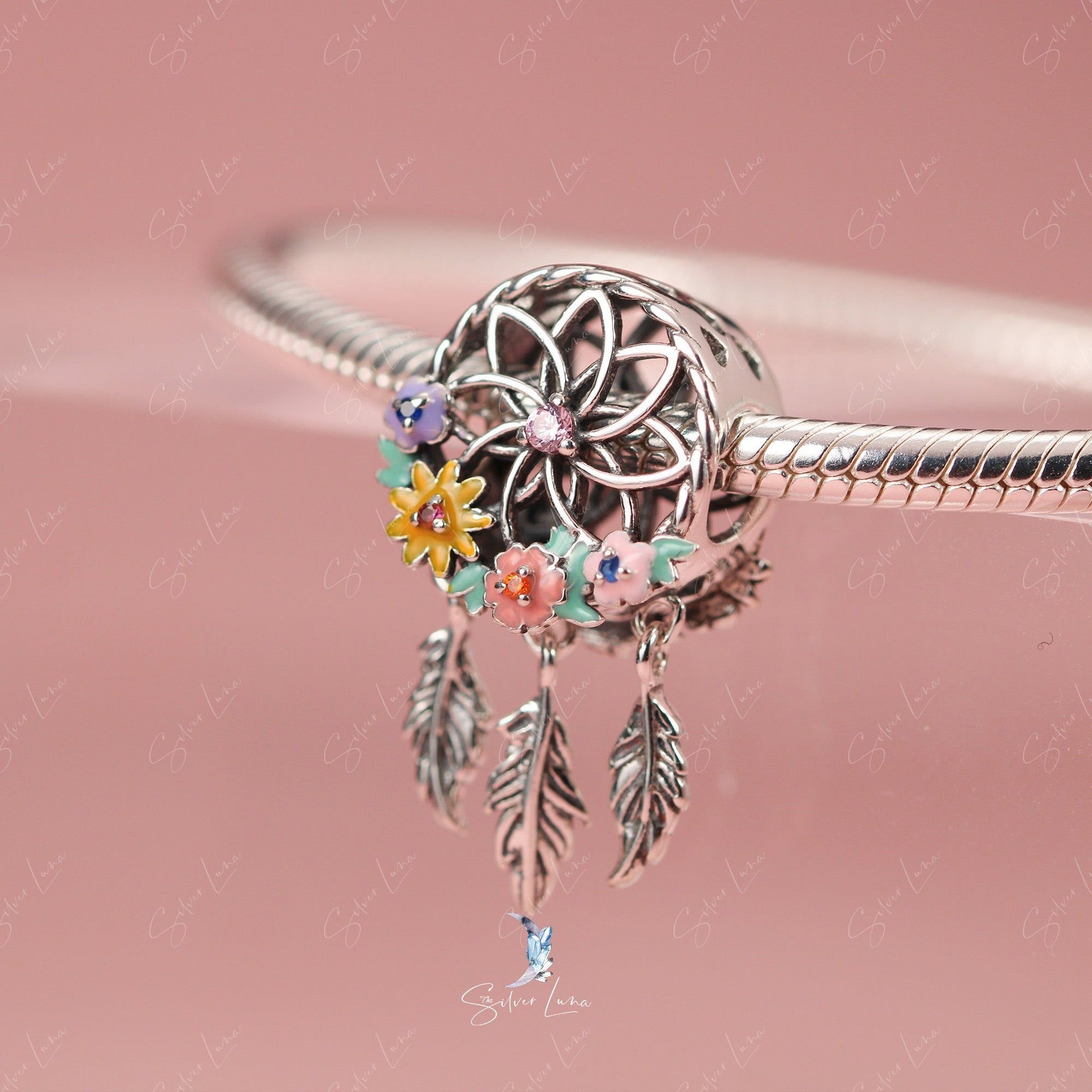 flower dream catcher charm