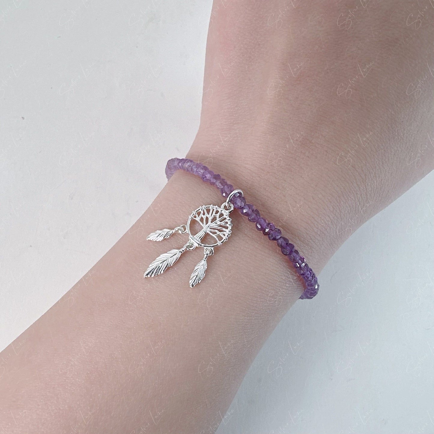 amethyst dream catcher bracelet