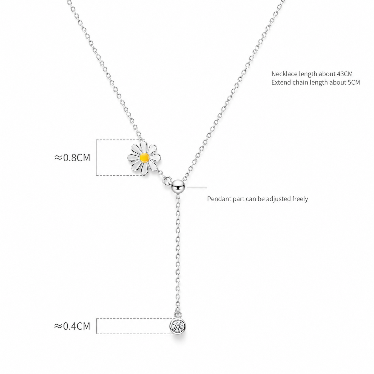 silver daisy necklace
