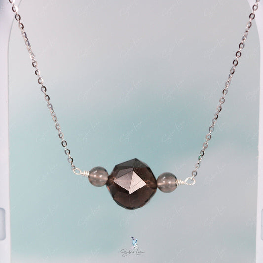 ice obsidian silver necklace