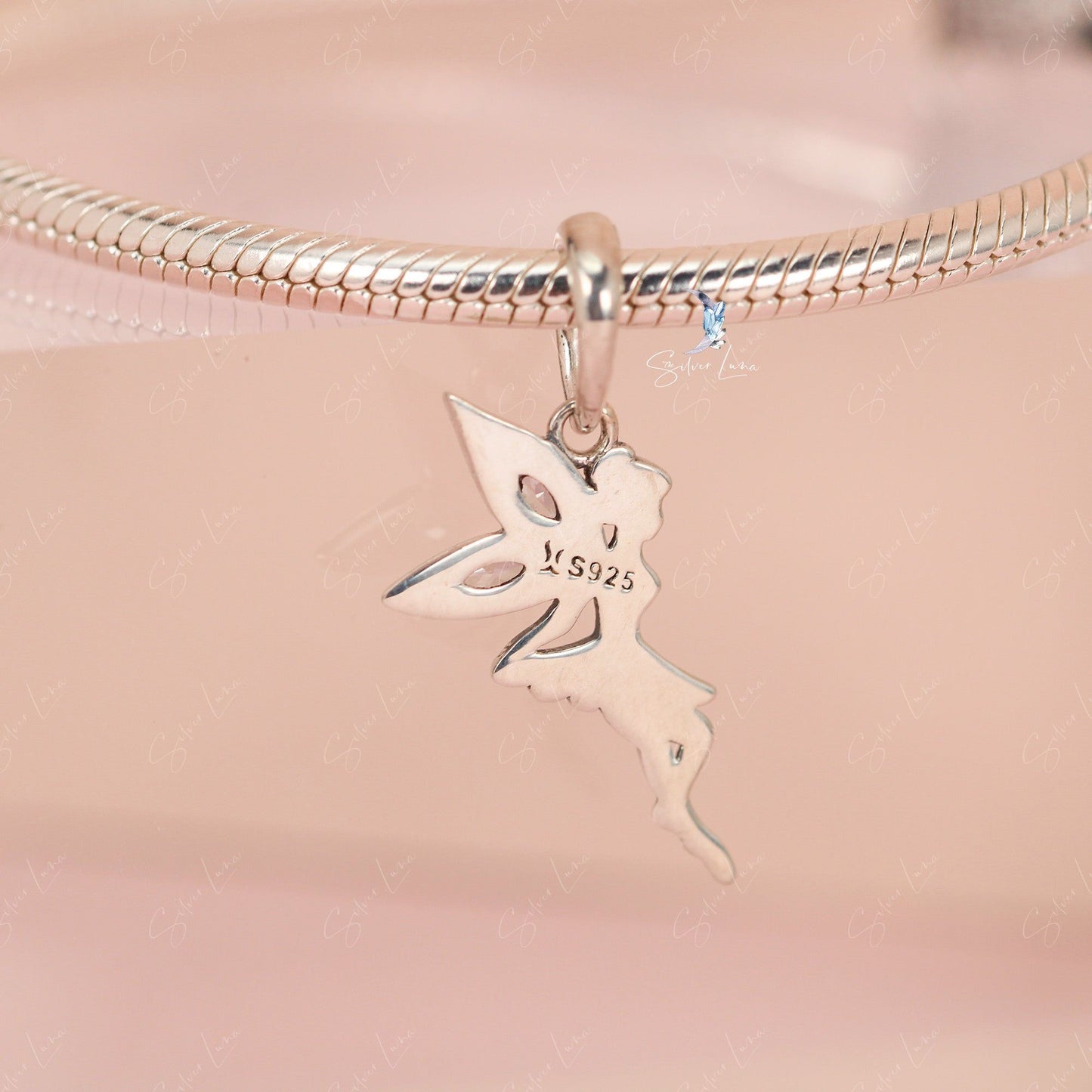 Sterling silver fairy pendant charm