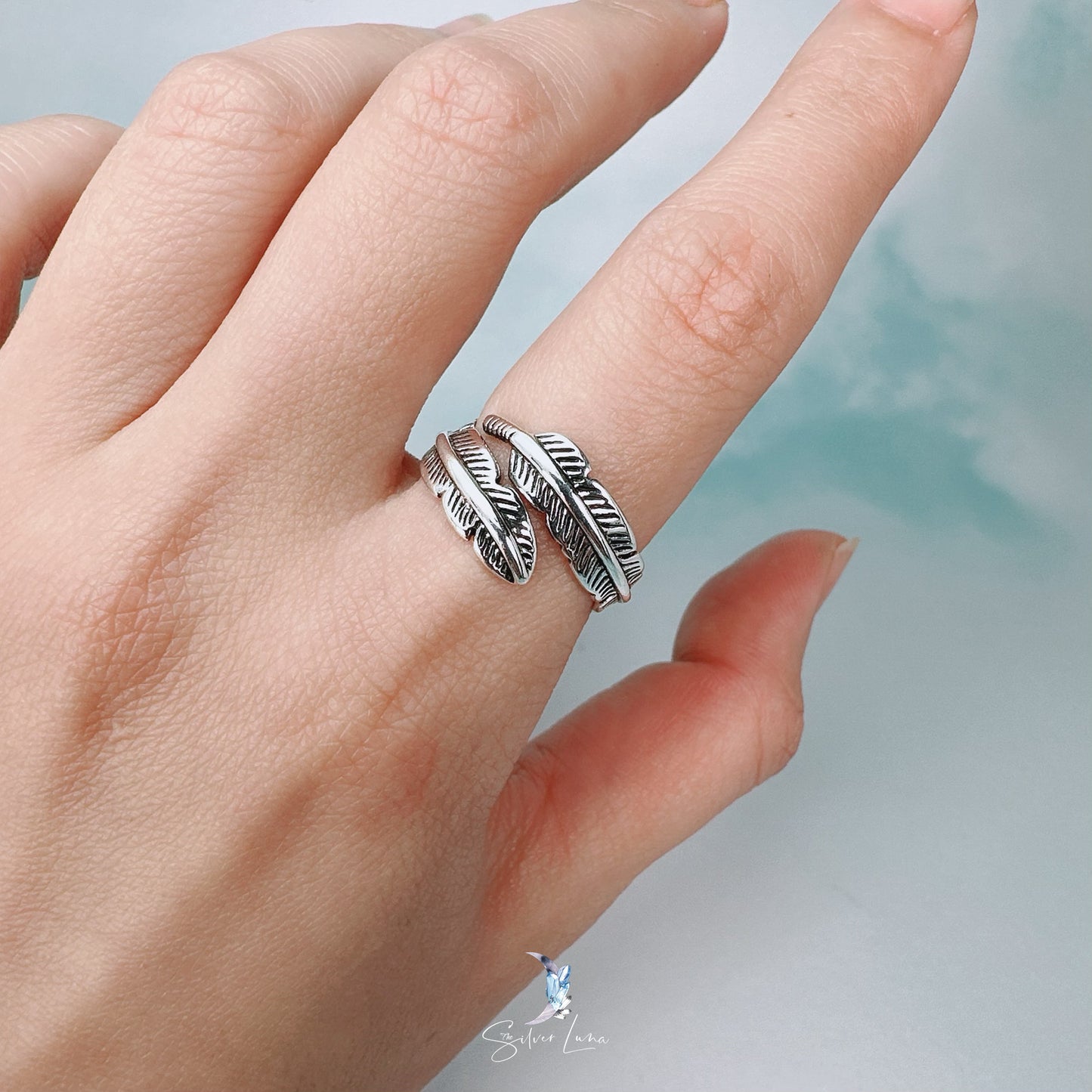 feather wrap adjustable ring