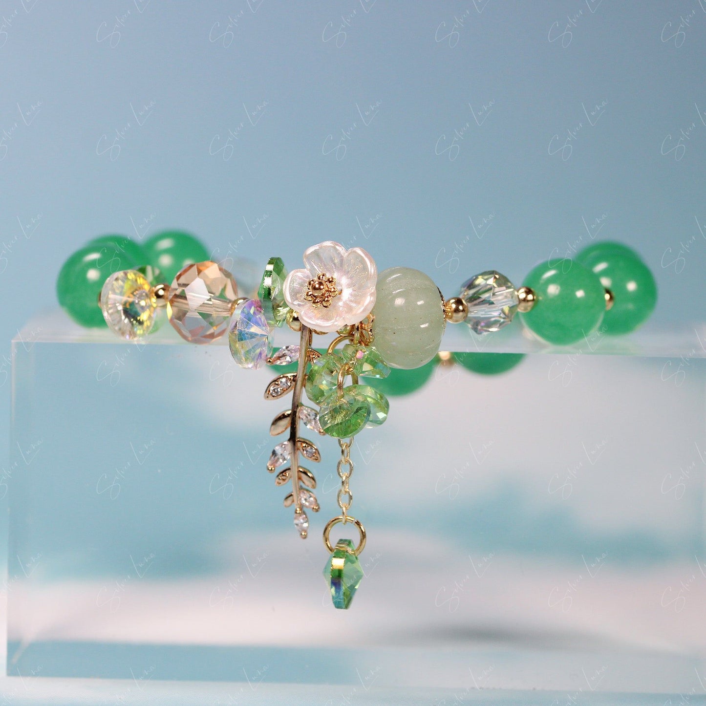 green beaded fengshui bracelet