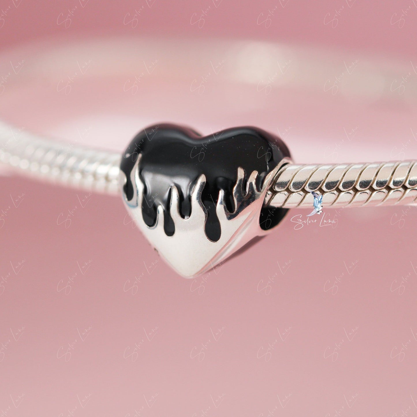 melting heart silver charm