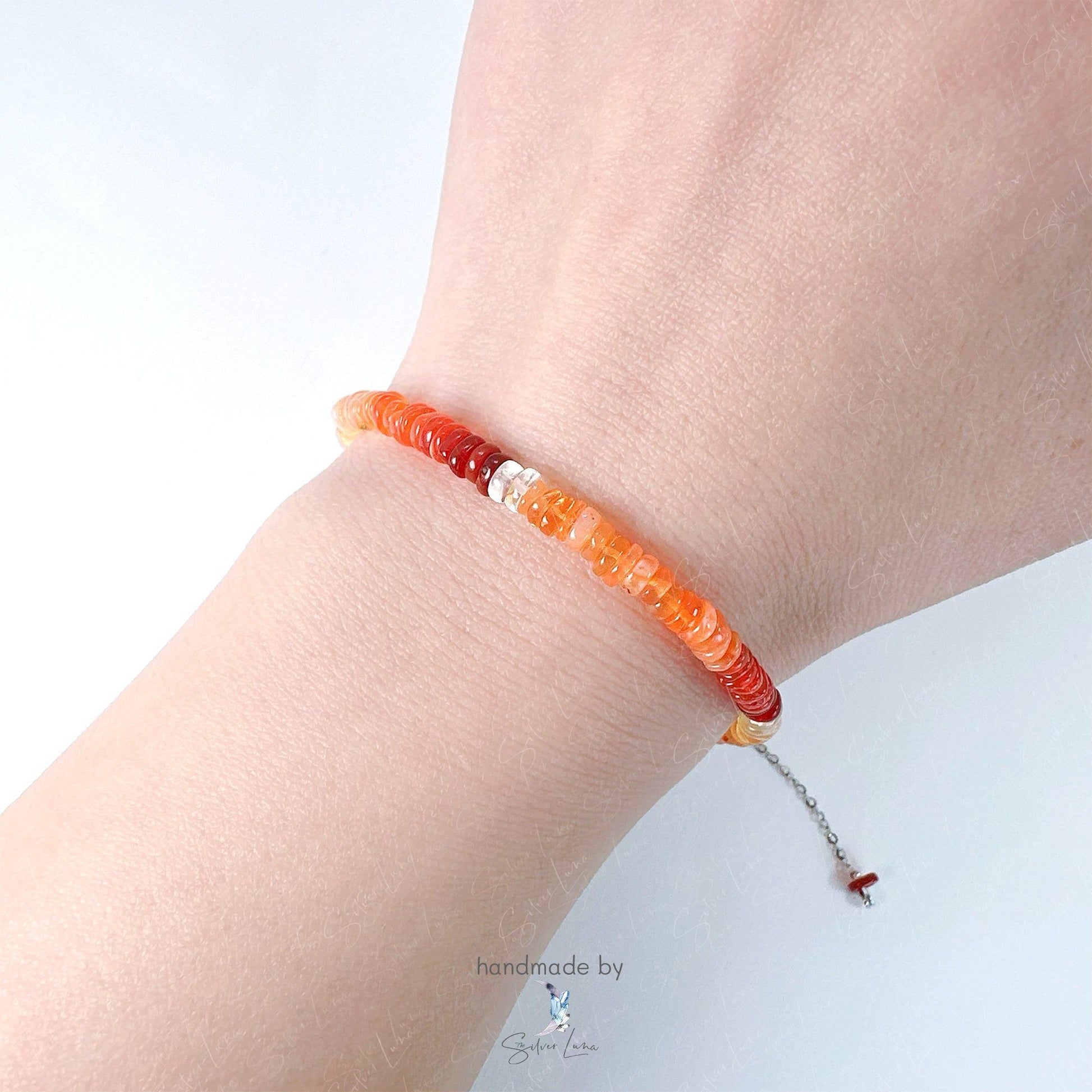 fire opal beaded bracelet