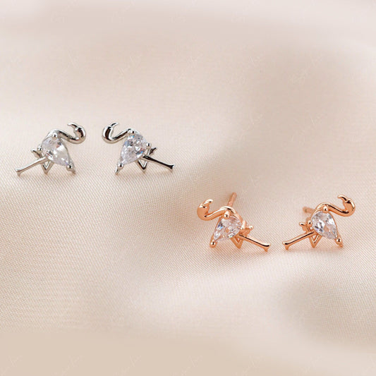 flamingo stud earrings