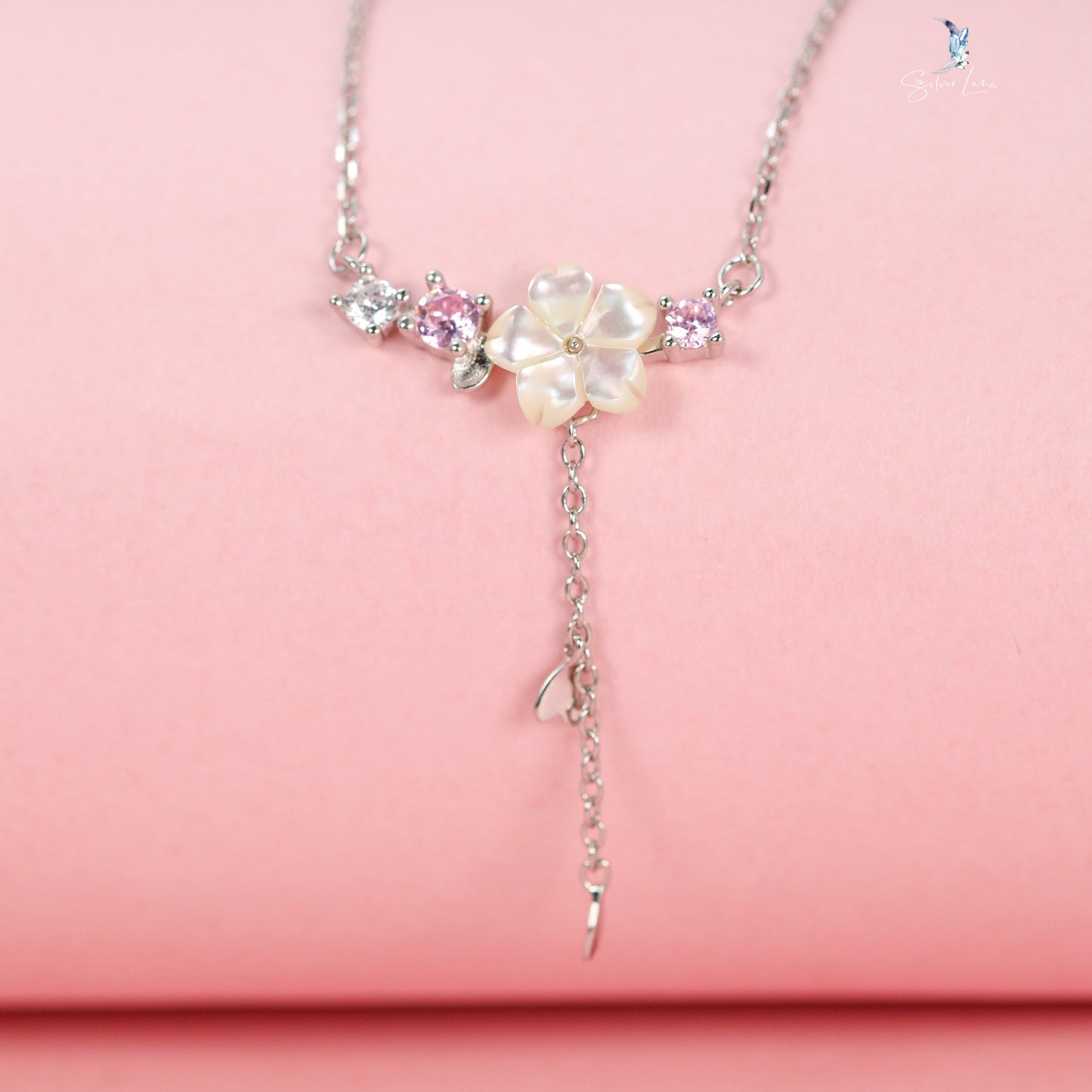 cherry blossom pendant necklace