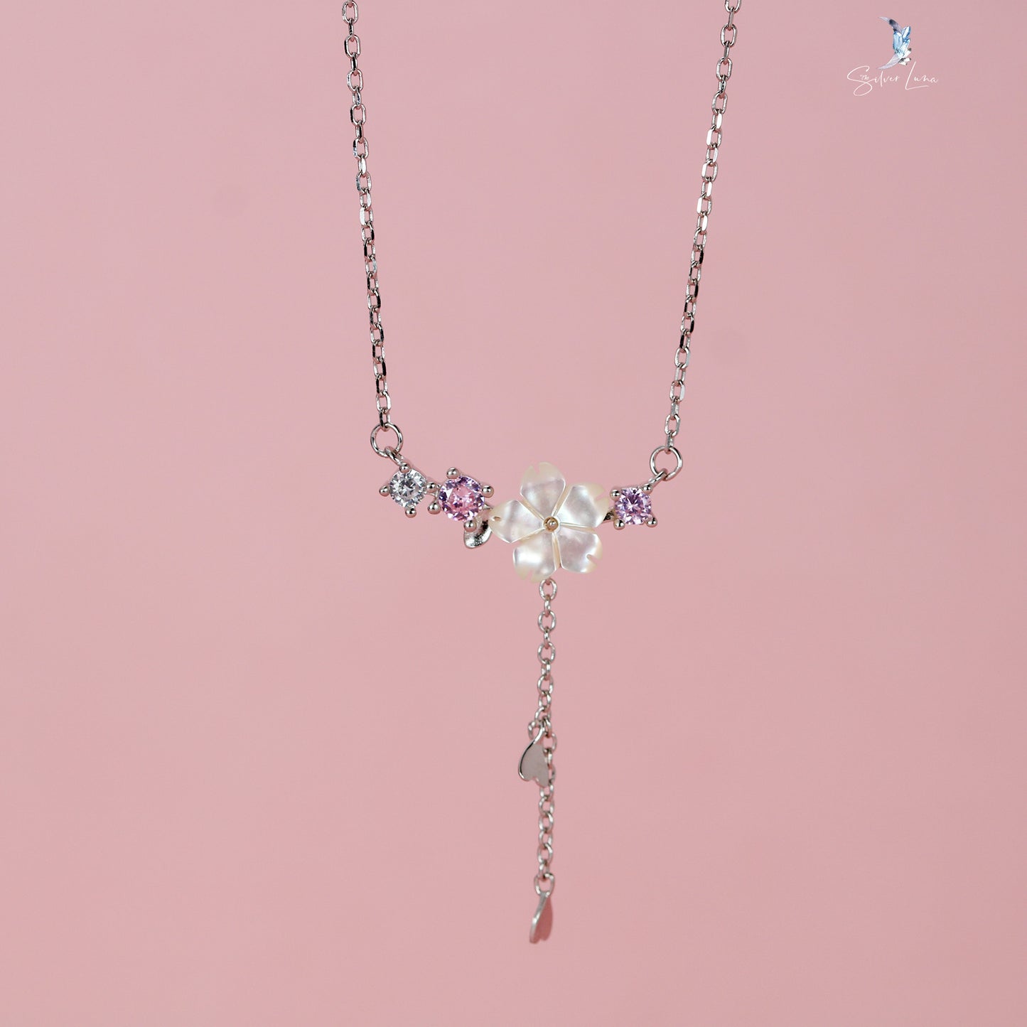 cherry blossom pendant necklace