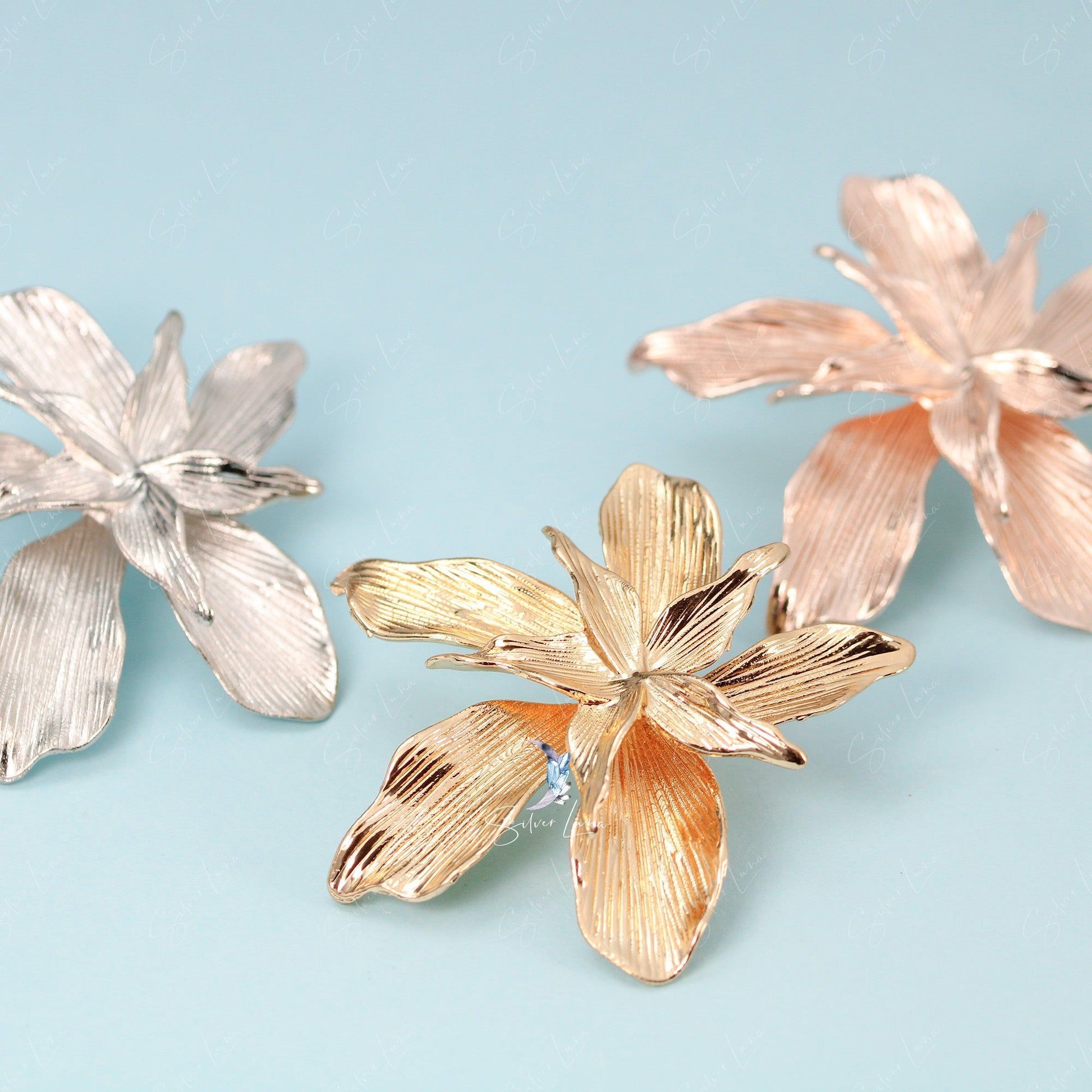 big flower statement earrings