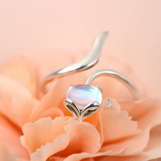 moon stone fox ring