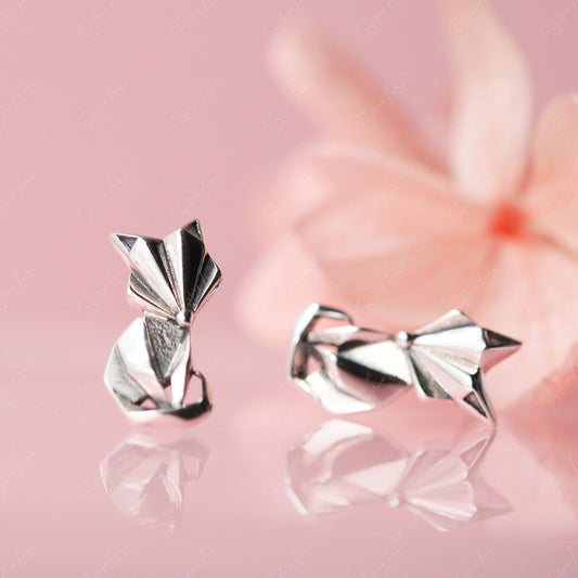 geometric fox earrings