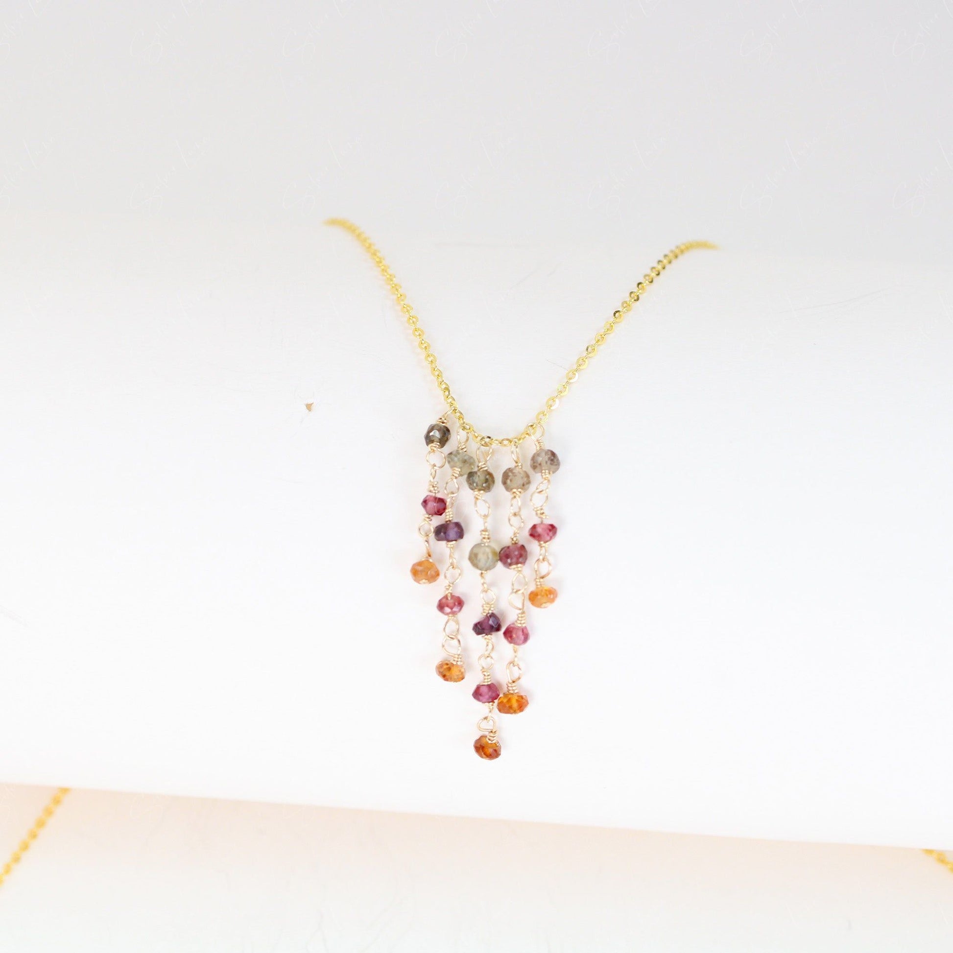 boho garnet gemstone pendant necklace