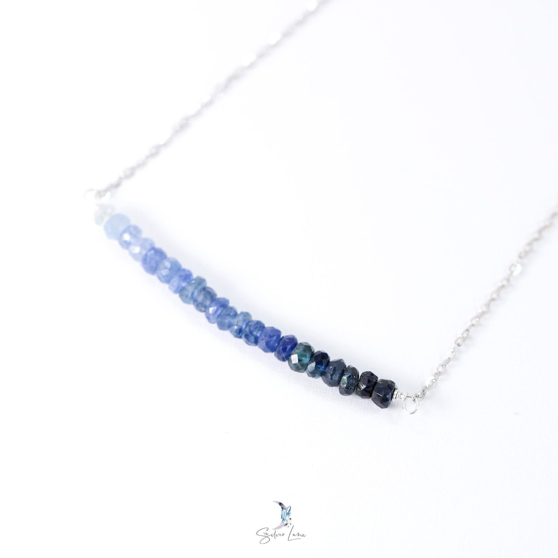 blue sapphire gradient necklace