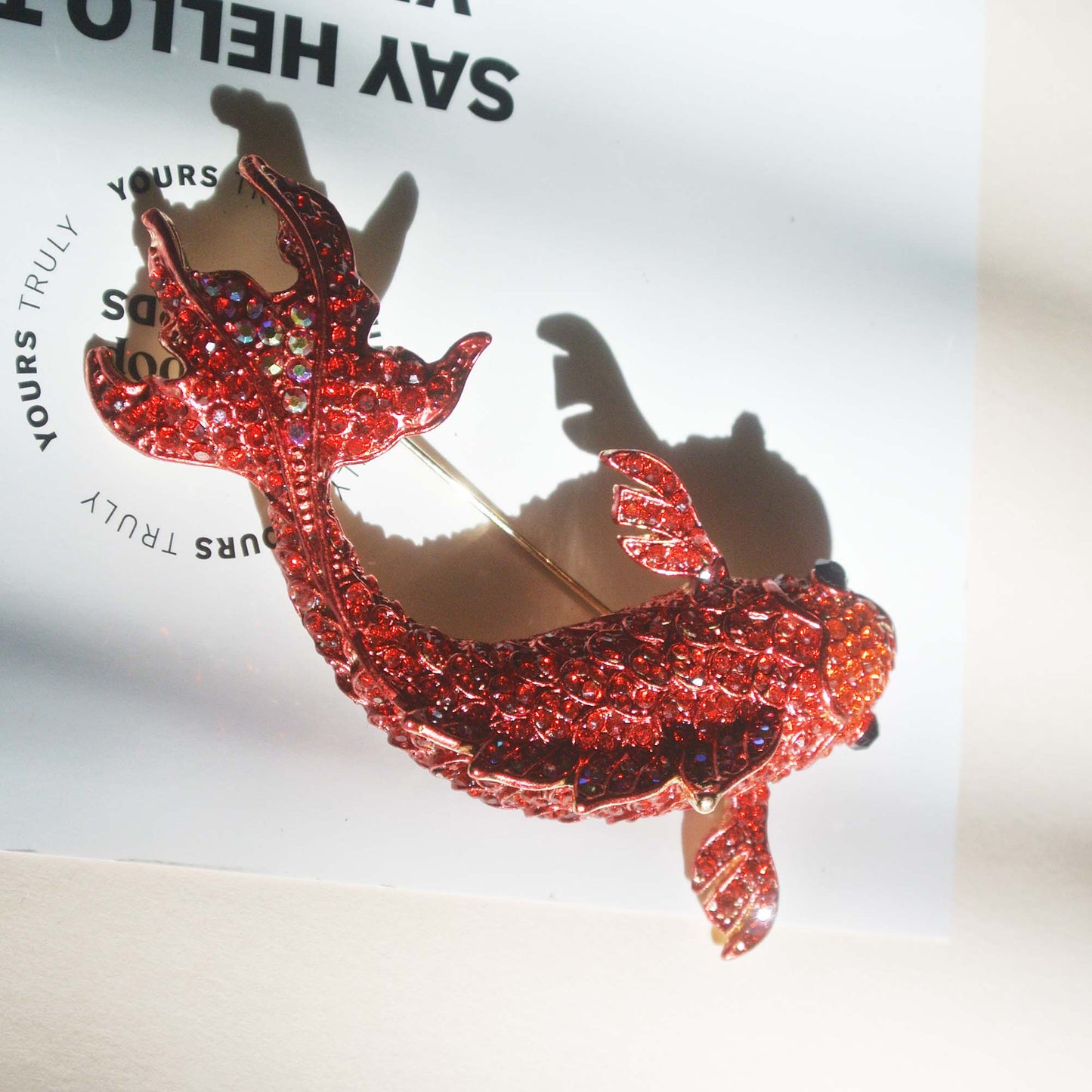 lucky red carp fish fashion brooch pin