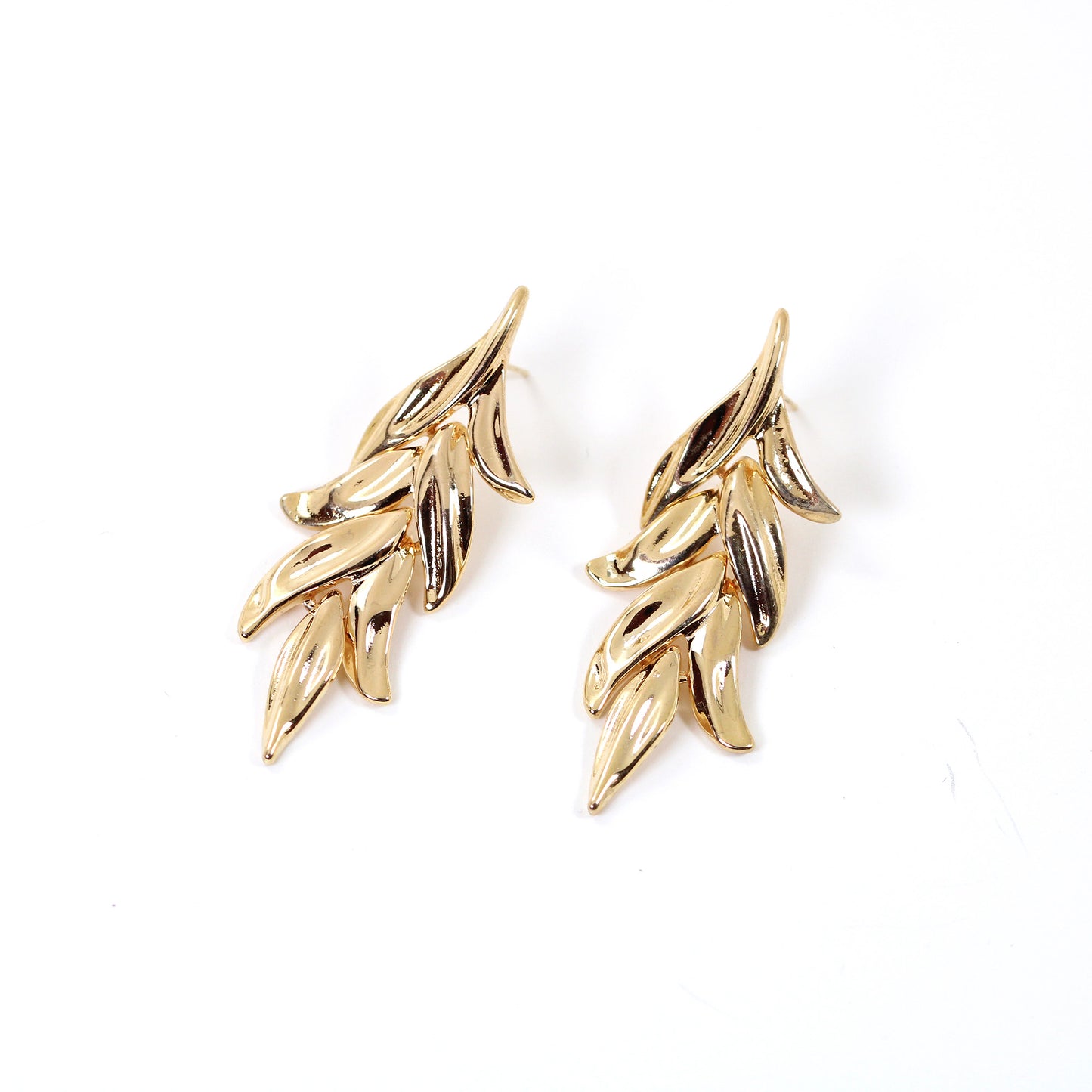 gold leave fashion earrings